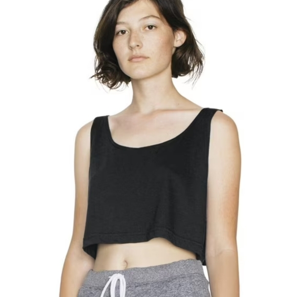 American Apparel Tops - Vintage Y2K American Apparel OS Black Boxy Crop Tank Top Indie Sleaze 2000s